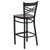 Flash Furniture XU-6F8BXBK-BAR-WALW-GG Walnut Finish Seat Steel Black Powder Coated Frame Hercules Series Restaurant Bar Stool
