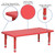 Flash Furniture YU-YCX-001-2-RECT-TBL-RED-GG Red Rectangular Plastic Top Safety Rounded Corners Preschool Activity Table