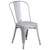 Flash Furniture ET-CT005-4-30-SIL-GG Silver Steel Rectangular Table Set with 4 Chairs