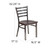 Flash Furniture XU-DG694BLAD-CLR-WALW-GG Metal Ladder Back .62" Thick Walnut Finish Plywood Seat Hercules Series Restaurant Chair
