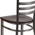 Flash Furniture XU-DG694BLAD-CLR-WALW-GG Metal Ladder Back .62" Thick Walnut Finish Plywood Seat Hercules Series Restaurant Chair