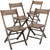 Flash Furniture 4-WFC-SLAT-AB-GG 16"W x 19.5" D x 29.5" H Rustic Wood Slatted Seat Folding Chair