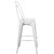 Flash Furniture ET-3534-30-WH-GG White Galvanized Steel Drain Holes In Seat Bar Stool