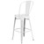 Flash Furniture ET-3534-30-WH-GG White Galvanized Steel Drain Holes In Seat Bar Stool