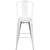 Flash Furniture ET-3534-30-WH-GG White Galvanized Steel Drain Holes In Seat Bar Stool