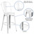 Flash Furniture ET-3534-30-WH-GG White Galvanized Steel Drain Holes In Seat Bar Stool