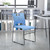 Flash Furniture RUT-2-BL-GG Blue Metal Frame Perforated Back Hercules Series Stacking Chair