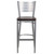 Flash Furniture XU-DG-60402-BAR-MAHW-GG Mahogany Finish Steel Seat With Slat Back Silver Powder Coated Frame Hercules Series Restaurant Bar Stool