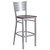 Flash Furniture XU-DG-60402-BAR-MAHW-GG Mahogany Finish Steel Seat With Slat Back Silver Powder Coated Frame Hercules Series Restaurant Bar Stool
