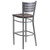 Flash Furniture XU-DG-60402-BAR-MAHW-GG Mahogany Finish Steel Seat With Slat Back Silver Powder Coated Frame Hercules Series Restaurant Bar Stool