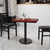 Flash Furniture XU-MAHTB-2430-TR18-GG 30"W x 24"D x 31-1/8"H Melamine Core With Mahogany Laminate Finish Cast Iron Column With Black Powder Coated Finish Rectangular Dining Height Table
