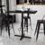 Flash Furniture XU-BLKTB-3042-T2230B-3CFR-GG Black Rectangular Laminate Top PVC T-Mold Edge Table
