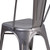 Flash Furniture XU-DG-TP001-GG Silver Distressed Metal Curved Back with Vertical Slat Stacking Side Chair