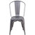 Flash Furniture XU-DG-TP001-GG Silver Distressed Metal Curved Back with Vertical Slat Stacking Side Chair