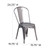 Flash Furniture XU-DG-TP001-GG Silver Distressed Metal Curved Back with Vertical Slat Stacking Side Chair