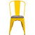 Flash Furniture CH-31230-YL-WD-GG Yellow Metal Curved Back with Vertical Slat Textured Wood Seat Stacking Side Chair
