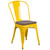 Flash Furniture CH-31230-YL-WD-GG Yellow Metal Curved Back with Vertical Slat Textured Wood Seat Stacking Side Chair