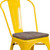 Flash Furniture CH-31230-YL-WD-GG Yellow Metal Curved Back with Vertical Slat Textured Wood Seat Stacking Side Chair