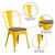 Flash Furniture CH-31230-YL-WD-GG Yellow Metal Curved Back with Vertical Slat Textured Wood Seat Stacking Side Chair