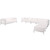 Flash Furniture ZB-IMAG-SET19-WH-GG White LeatherSoft With Stainless Steel Legs Modular Hercules Imagination Series Sectional And Sofa Set