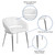 Flash Furniture CH-162731-WH-GG 23.5" W x 21.75" D x 28.75" H White Curved Frame Fusion Series Side/Reception/Lounge Chair