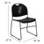 Flash Furniture RUT-188-BK-GG Black Plastic Textured Seat Hercules Series Ultra Compact Stacking Chair