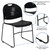 Flash Furniture RUT-188-BK-GG Black Plastic Textured Seat Hercules Series Ultra Compact Stacking Chair