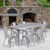 Flash Furniture ET-CT005-6-30-SIL-GG Silver Steel Rectangular Table Set with 6 Chairs