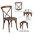 Flash Furniture XA-FARM-19-GG 60" W x 38" D x 30" H Rectangular Rustic Stained Finish Farm Table and 6 Chairs Set