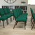 Flash Furniture XU-CH-60096-GN-GG Green 19" Width Gold Vein Frame Finish Hercules Series Stacking Church Chair