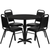 Flash Furniture HDBF1001-GG 36" Dia. x 30" H Black Laminate Finish Round Table Set with 4 Banquet Chairs