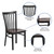 Flash Furniture XU-DG6Q4BSCH-WALW-GG Metal Schoolhouse Back .62" Thick Walnut Finish Plywood Seat Hercules Series Restaurant Chair