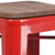 Flash Furniture CH-31320-30-RED-WD-GG Red Textured Wood Seat With Galvanized Steel Backless Bar Stool