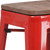Flash Furniture CH-31320-30-RED-WD-GG Red Textured Wood Seat With Galvanized Steel Backless Bar Stool