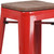 Flash Furniture CH-31320-30-RED-WD-GG Red Textured Wood Seat With Galvanized Steel Backless Bar Stool
