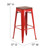 Flash Furniture CH-31320-30-RED-WD-GG Red Textured Wood Seat With Galvanized Steel Backless Bar Stool