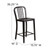 Flash Furniture CH-61200-24-BQ-GG Black And Antique Gold Galvanized Steel Counter Height Bar Stool