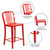 Flash Furniture CH-61200-24-RED-GG Red Galvanized Steel Counter Height Bar Stool
