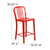 Flash Furniture CH-61200-24-RED-GG Red Galvanized Steel Counter Height Bar Stool