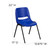 Flash Furniture RUT-12-NVY-BLACK-GG Blue Plastic Vented Back Hercules Series Student Shell Stacking Chair