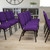 Flash Furniture XU-CH-60096-PU-BAS-GG Purple 19" Width Book Pouch on Back Gold Vein Frame Hercules Series Church Chair