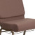 Flash Furniture FD-CH0221-4-GV-BNDOT-BAS-GG Brown 21.25" Width Steel Book Rack with Communion Cup Holder Gold Vein Frame Hercules Series Extra Wide Stacking Church Chair