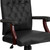 Flash Furniture 801L-LF0005-BK-LEA-GG Black Padded Arms Mahogany Wood Capped Metal Base Martha Washington Executive Swivel Office Chair