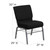 Flash Furniture XU-CH0221-BK-SV-BAS-GG Black 21" Width Steel Book Rack Silver Vein Frame Hercules Series Extra Wide Stacking Church Chair