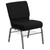 Flash Furniture XU-CH0221-BK-SV-BAS-GG Black 21" Width Steel Book Rack Silver Vein Frame Hercules Series Extra Wide Stacking Church Chair