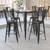 Flash Furniture CH-31330B-2-30GB-BK-GG 27 3/4" W x 27 3/4" D x 40" H Black Galvanized Steel Square Table and 2 Chairs Set