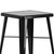 Flash Furniture CH-31330B-2-30GB-BK-GG 27 3/4" W x 27 3/4" D x 40" H Black Galvanized Steel Square Table and 2 Chairs Set