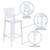 Flash Furniture OW-SQUAREBACK-29-GG Transparent Crystal Molded Polycarbonate Square Back Ghost Counter Stool