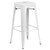 Flash Furniture CH-31320-30-WH-GG White Galvanized Steel Drain Hole In Seat Backless Bar Stool