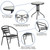 Flash Furniture TLH-071RD-017CBK2-GG Black Steel Round Table Set with 2 Chairs